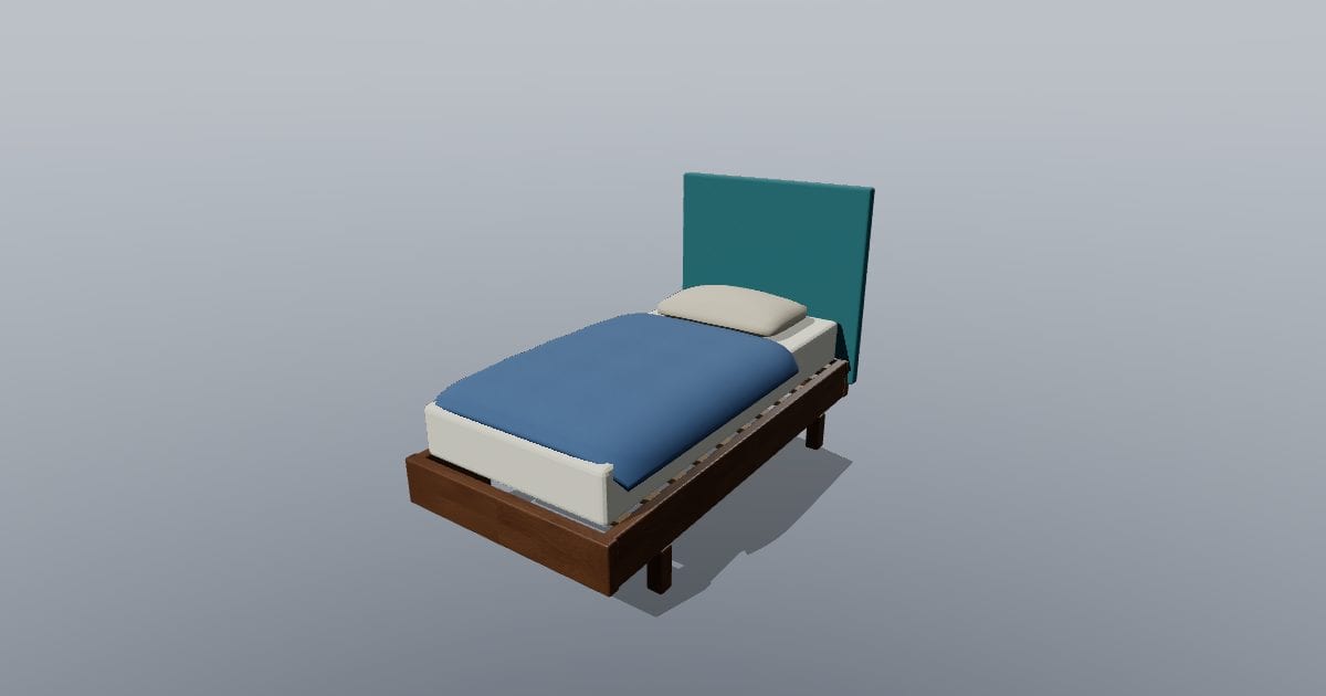 Single bed with bedding - Original Interior Furnishing