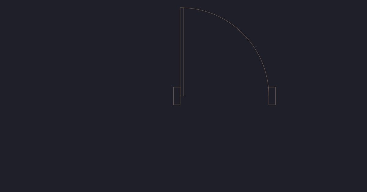 Single door 1000 mm - CAD Block