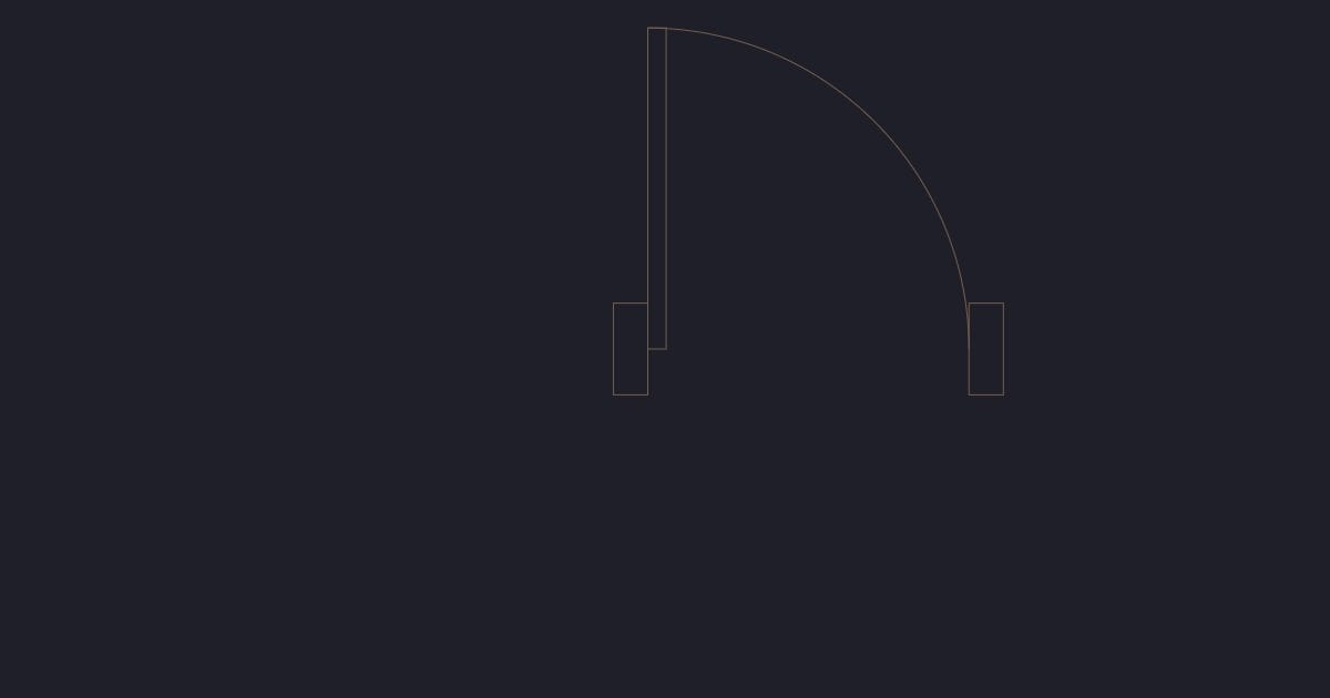 Single door 700 mm - CAD Block
