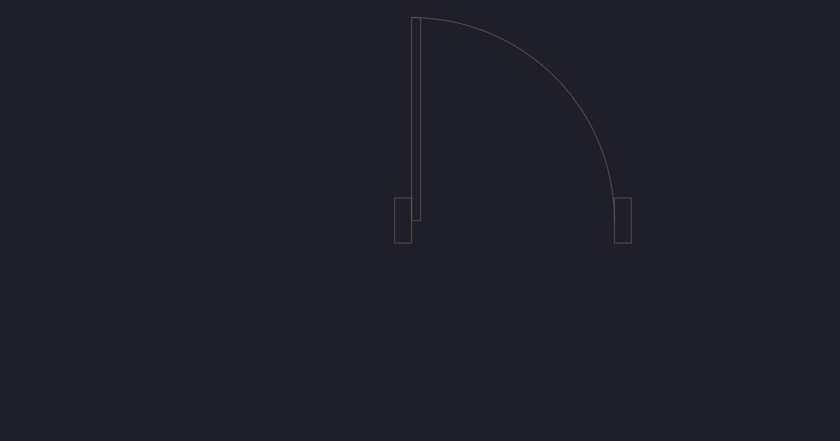 Single door 900 mm - CAD Block