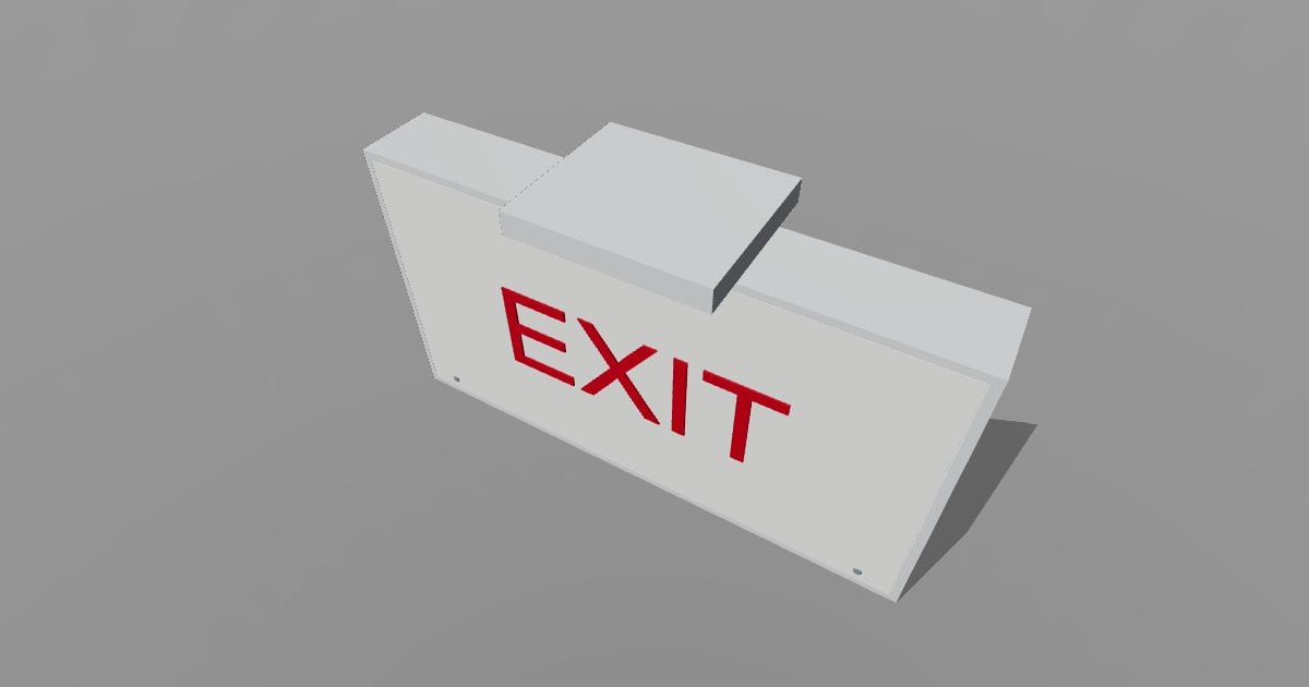 Single-face exit sign