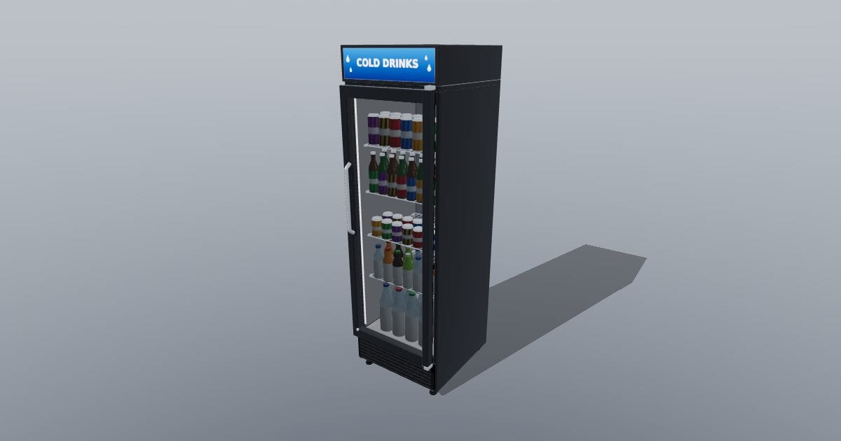 Single glass-door beverage cooler