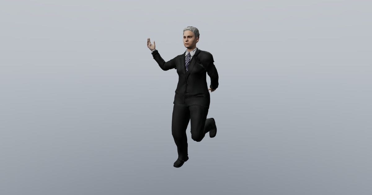 Single-leg balance stretch - 3D Person, Stretching