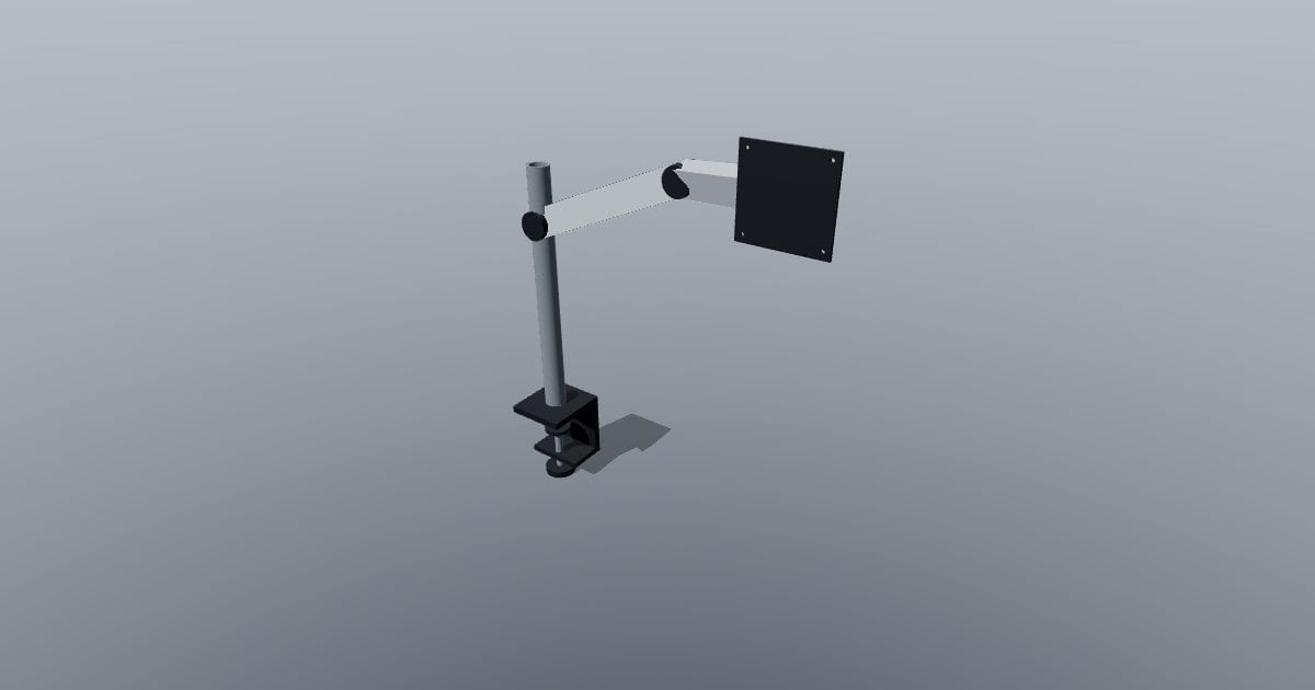 Single monitor arm with desk clamp