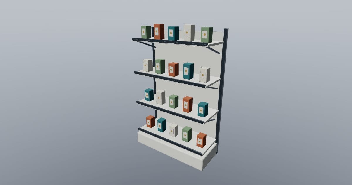 Single sided gondola shelving - Original Retail Fixture