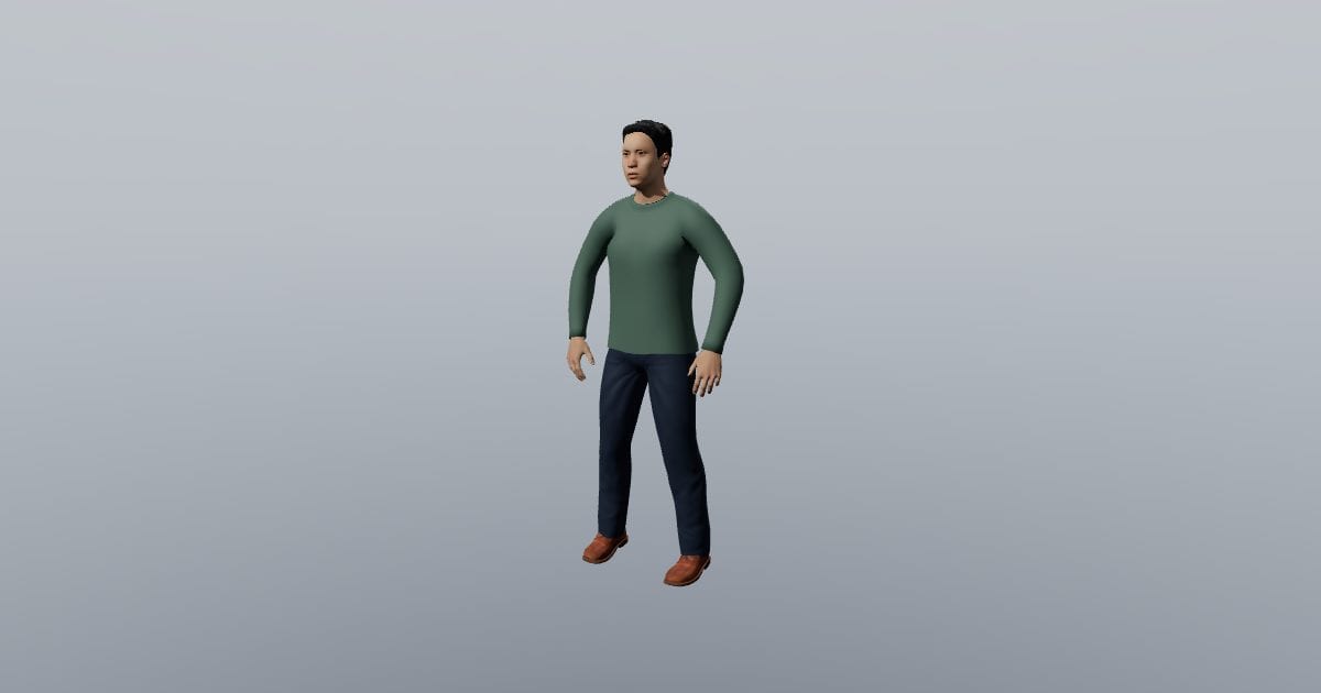 Sit down and stand up - Sam 3D Person, Animated