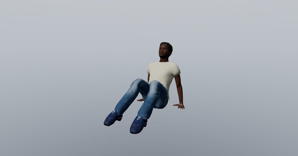 Sitting back on hands - 3D Person, Resting