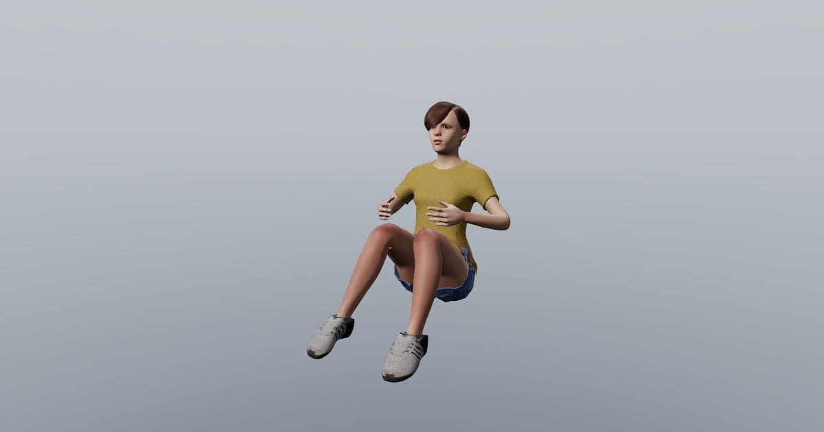Sitting with knees bent - 3D Person, Resting