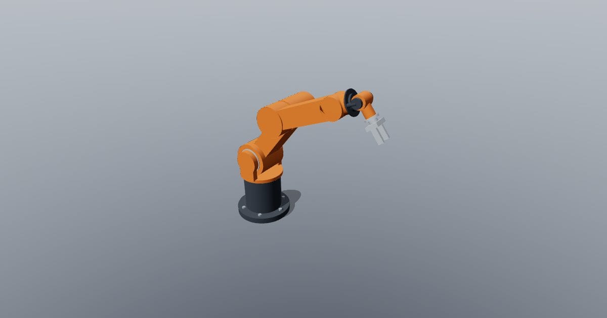 Six-axis industrial robot with gripper