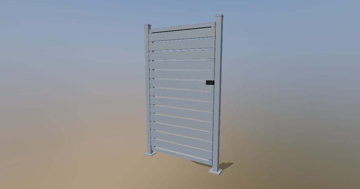 Slat pedestrian gate - Original exterior CAD