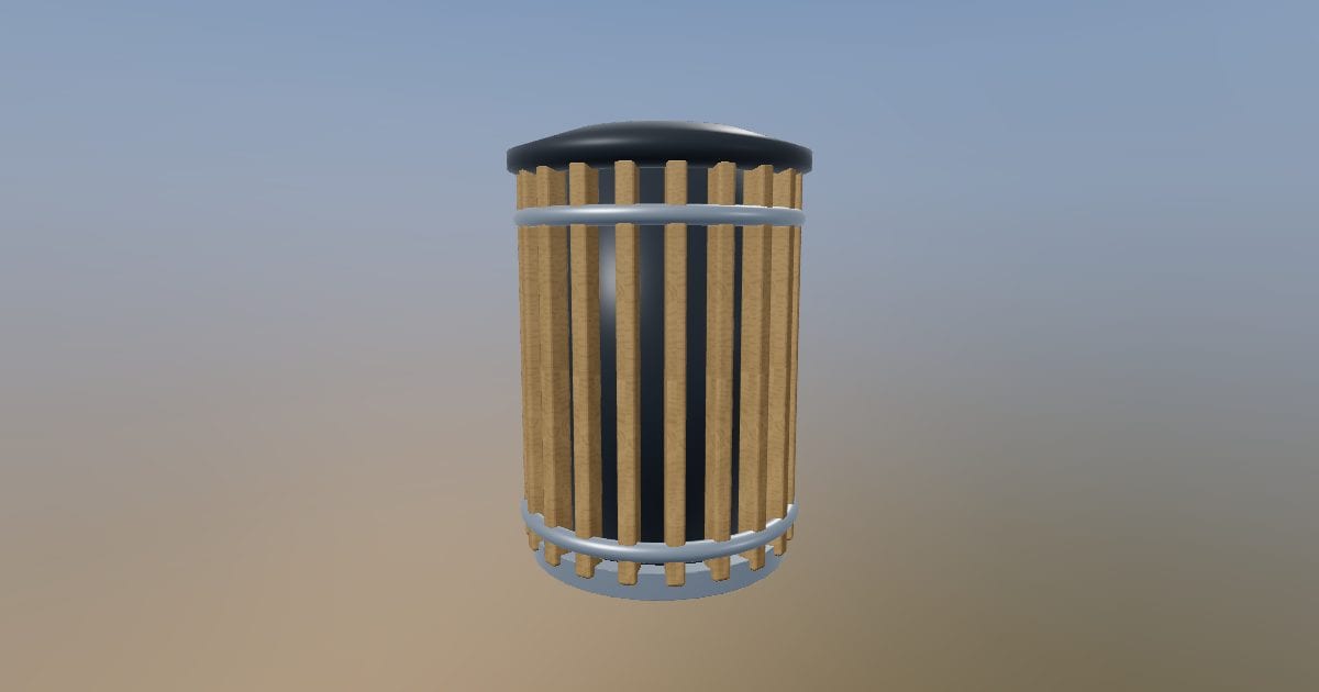 Slatted park litter bin