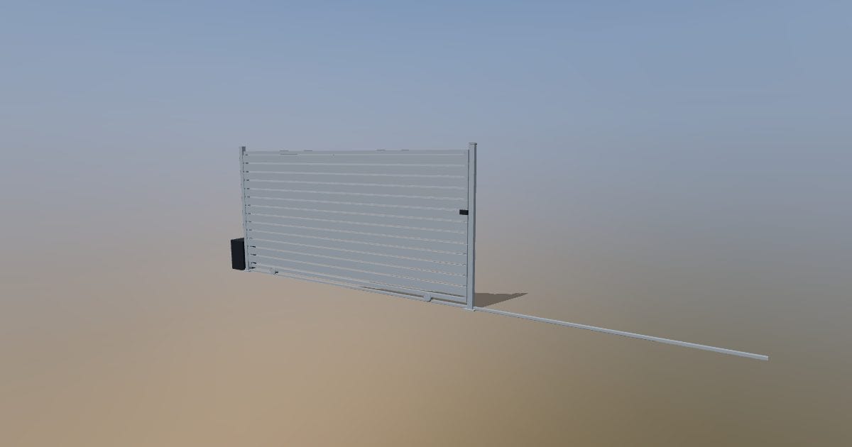 Sliding gate with motor - Original exterior CAD