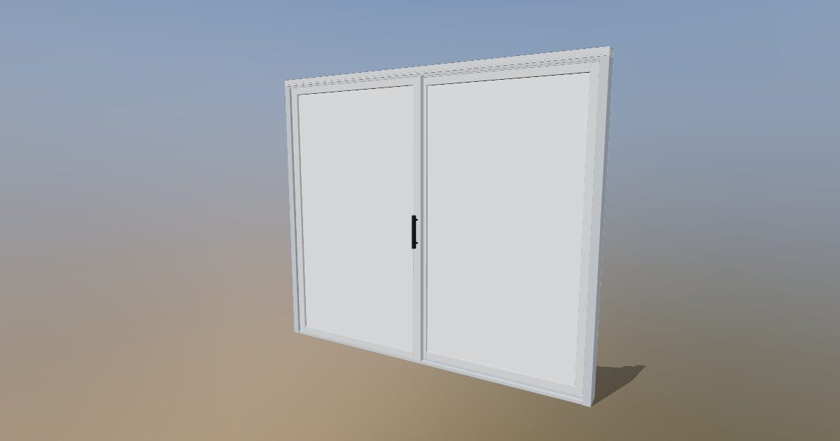 Sliding patio door two panel - Original exterior CAD