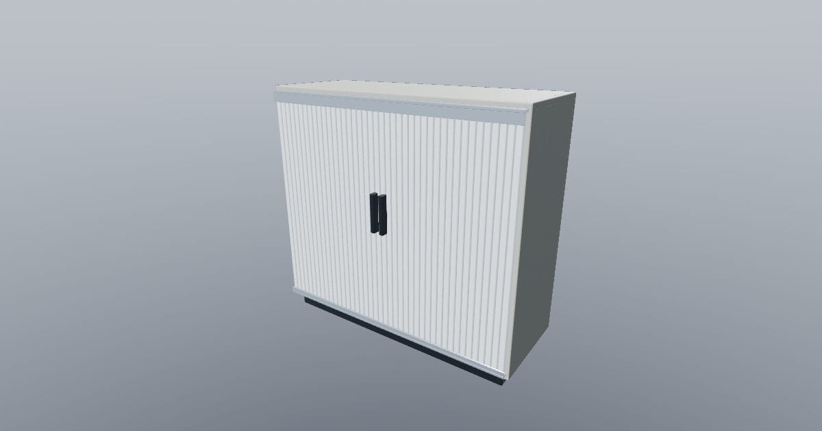 Sliding tambour door cupboard