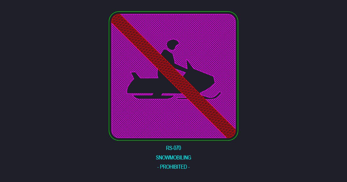 Snowmobiling Prohibited Sign (USFS RS_070)