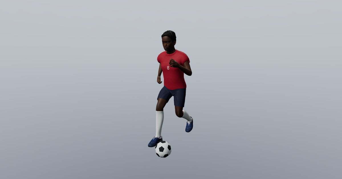 Soccer player, running - 3D Person, Team sports