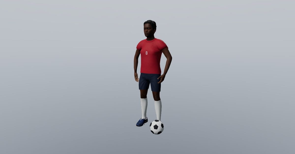 Soccer player, standing - 3D Person, Team sports