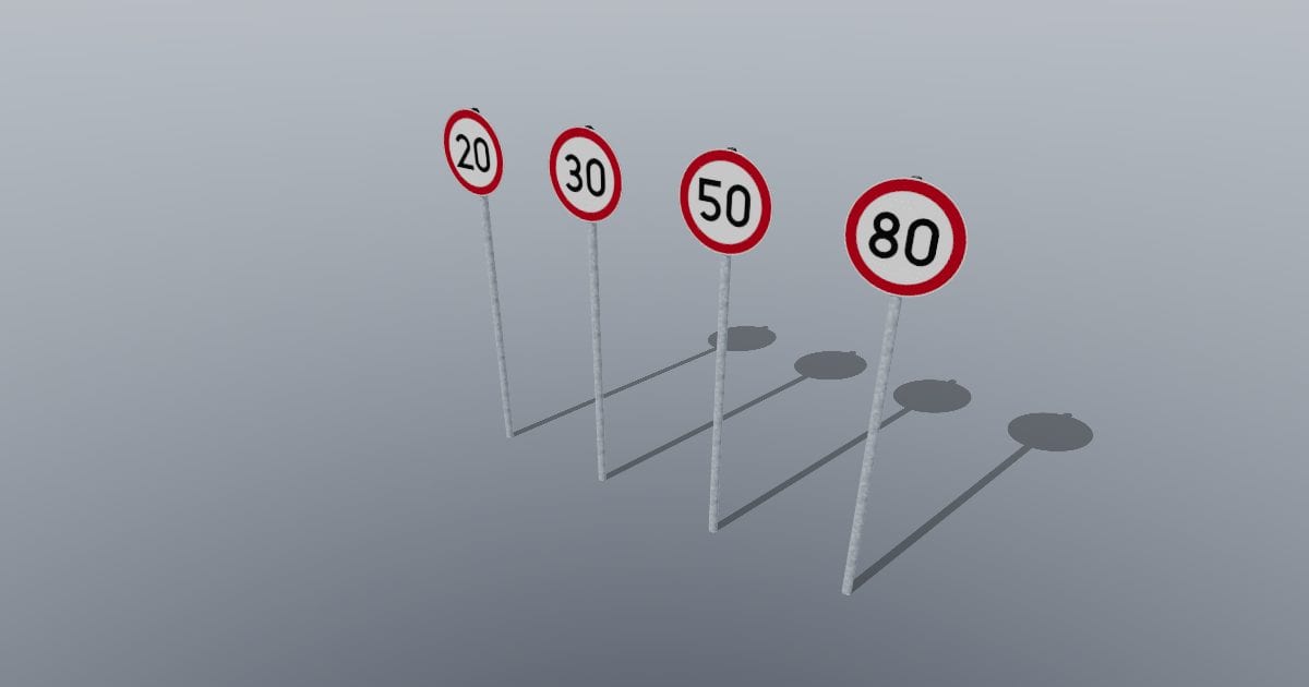 Speed limit sign set