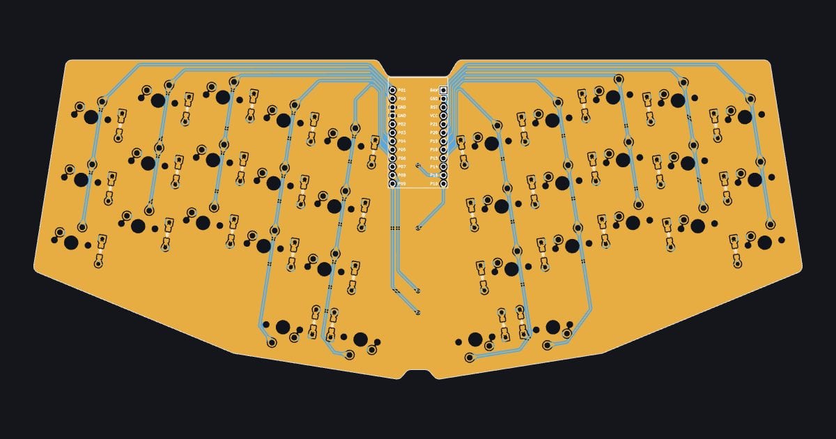 Split ergonomic keyboard PCB (fab package)