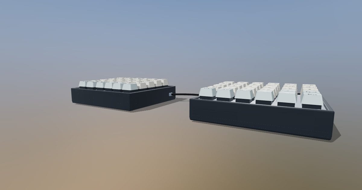 Split ergonomic mechanical keyboard - with case