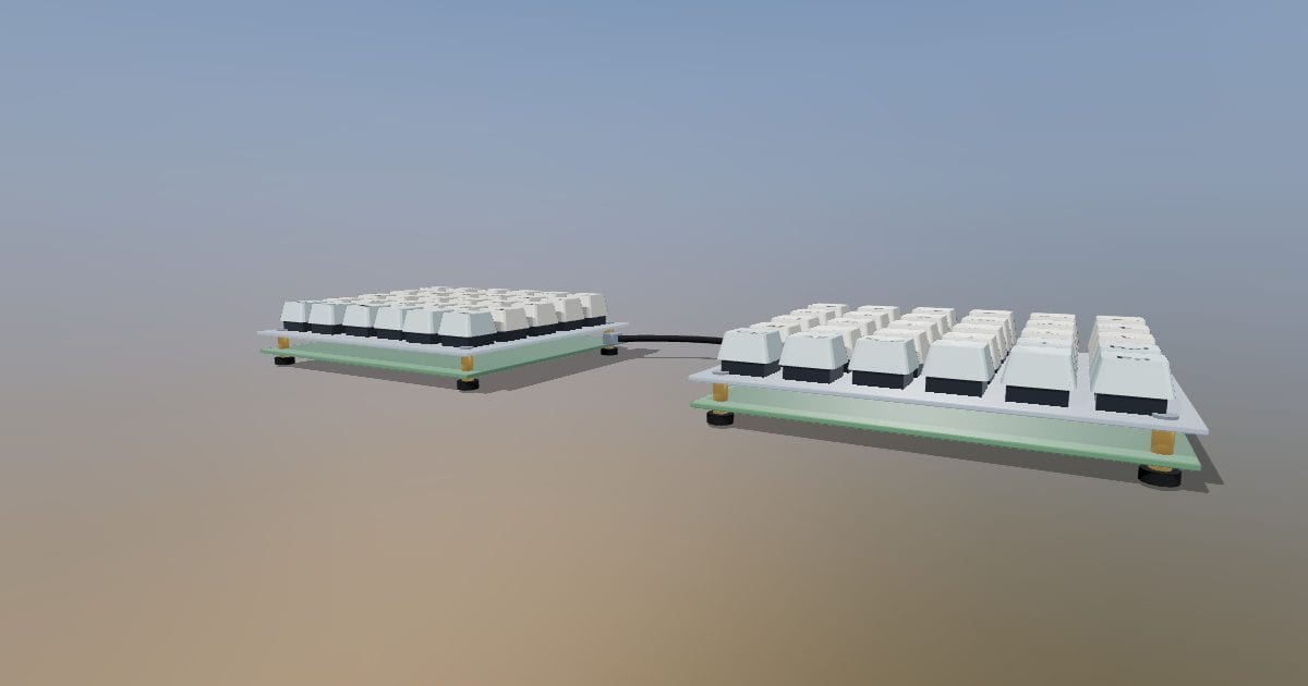 Split ergonomic mechanical keyboard - without case