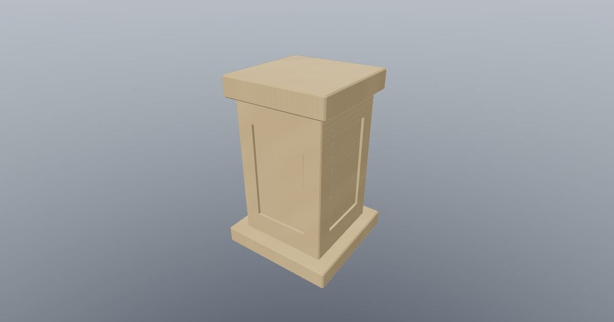 Square stone plinth