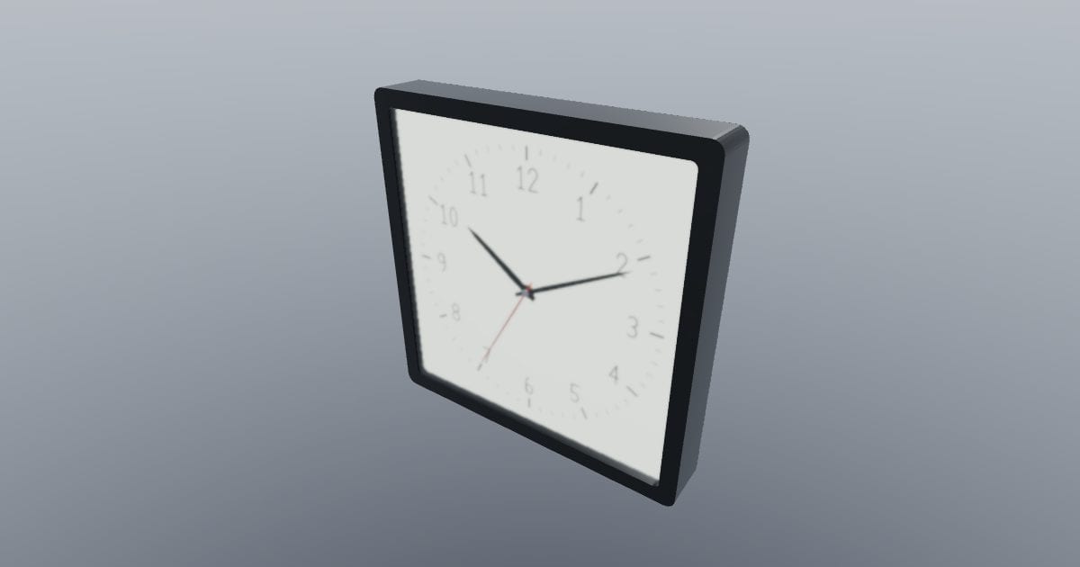 Square wall clock