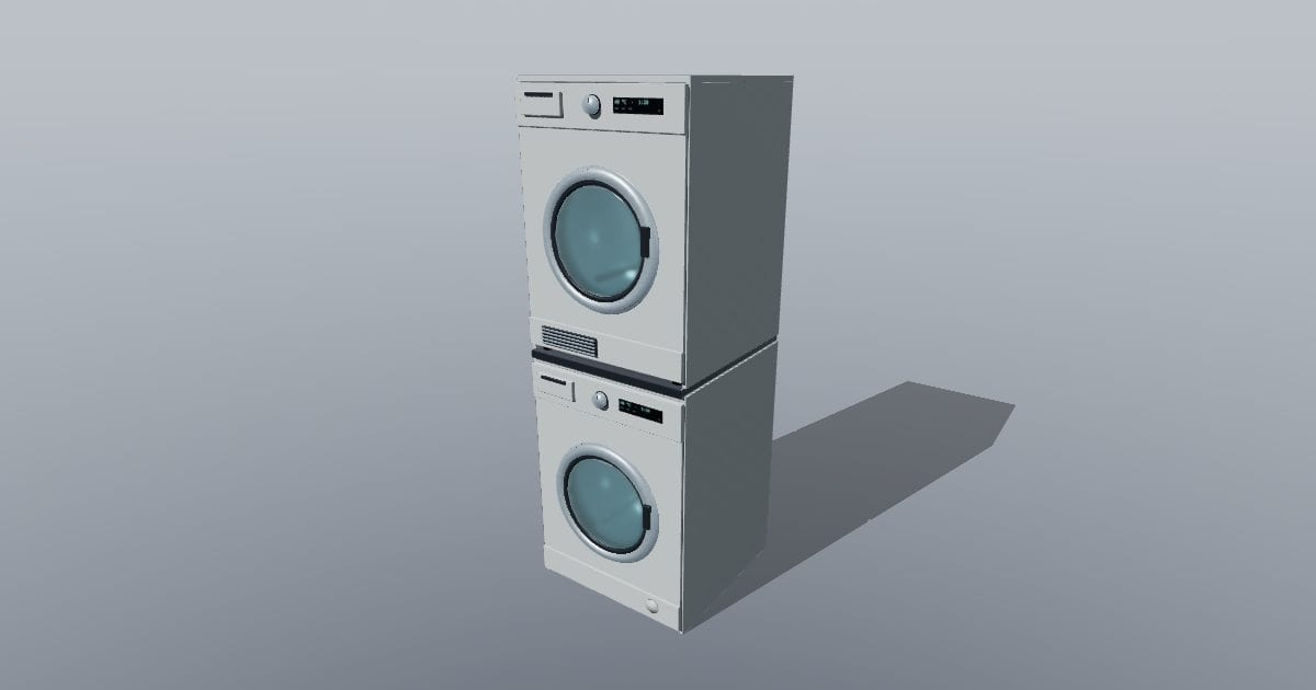Stacked washer and dryer