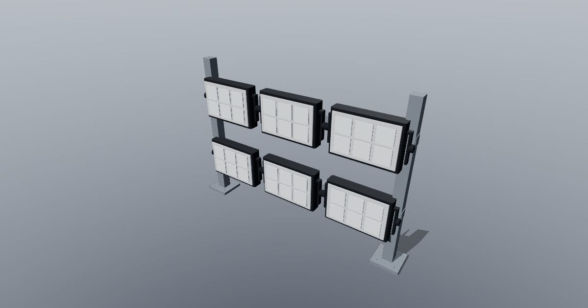 Stadium floodlight bank - Original lighting CAD