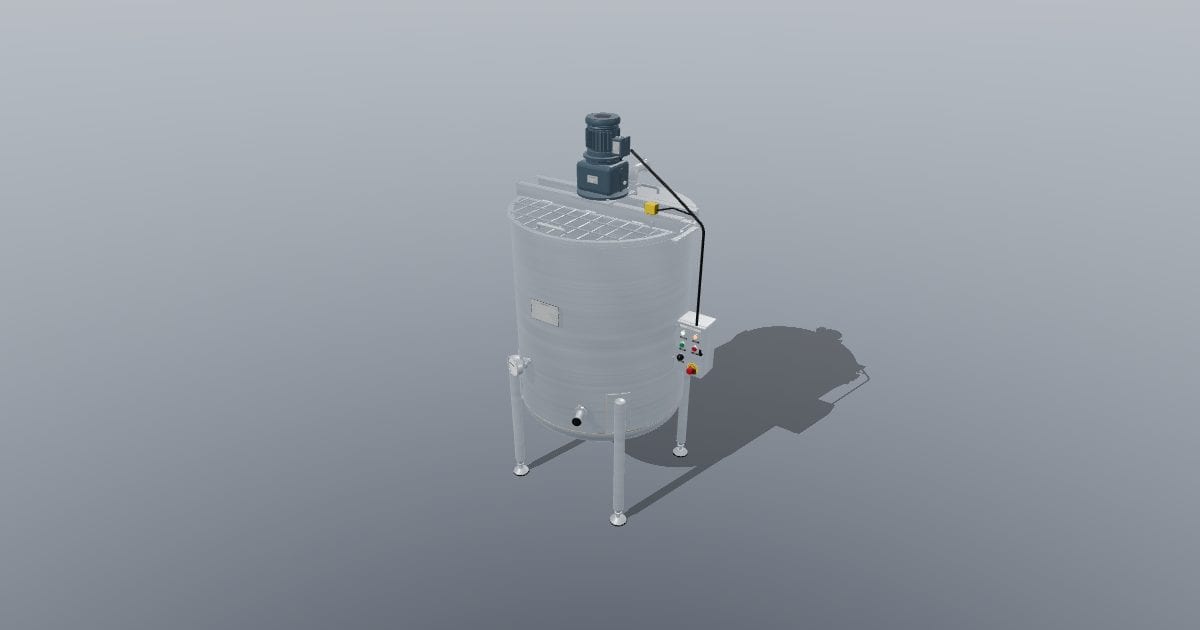 Stainless mixing tank with top agitator 500 L