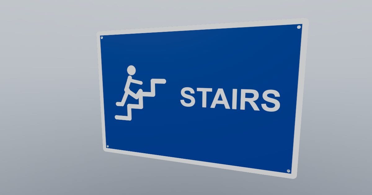 Stairs wayfinding sign
