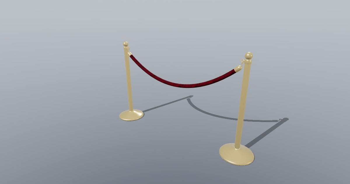 Stanchion pair with velvet rope (brass posts)