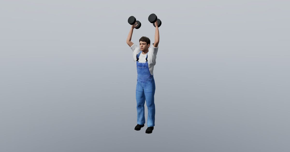 Standing overhead press - 3D Person, Sports