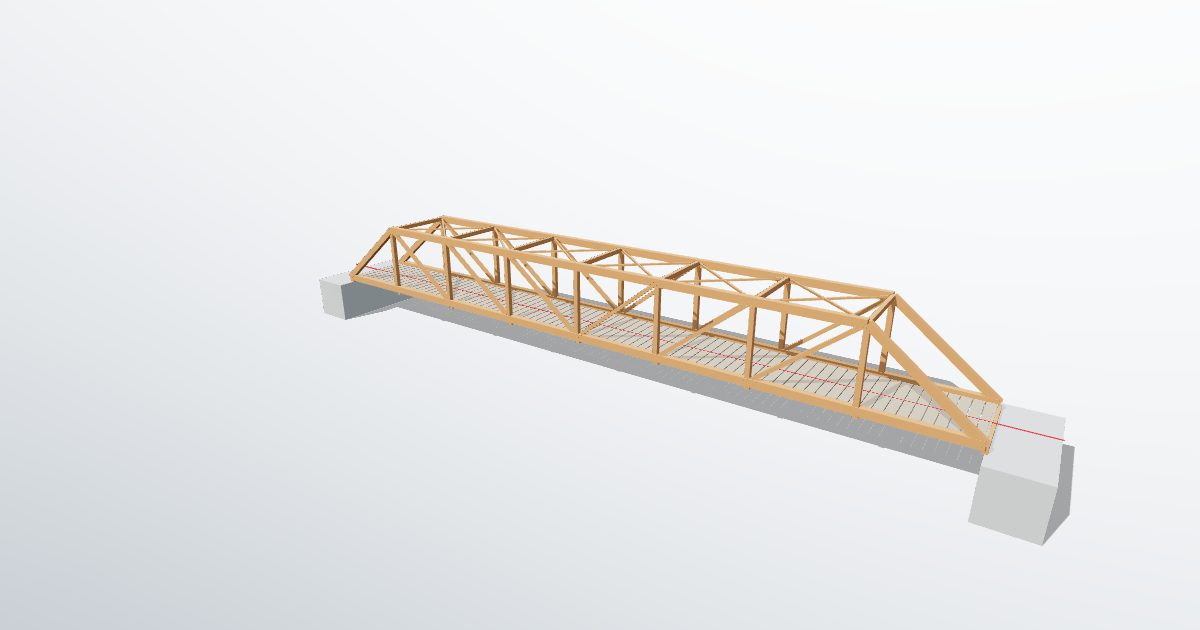 Steel truss footbridge