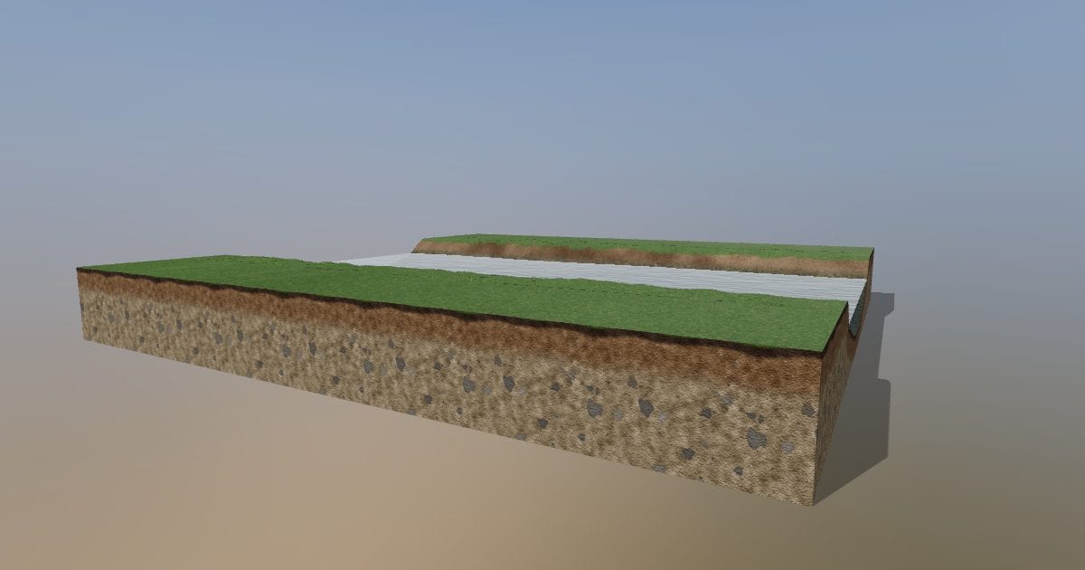 Straight river segment
