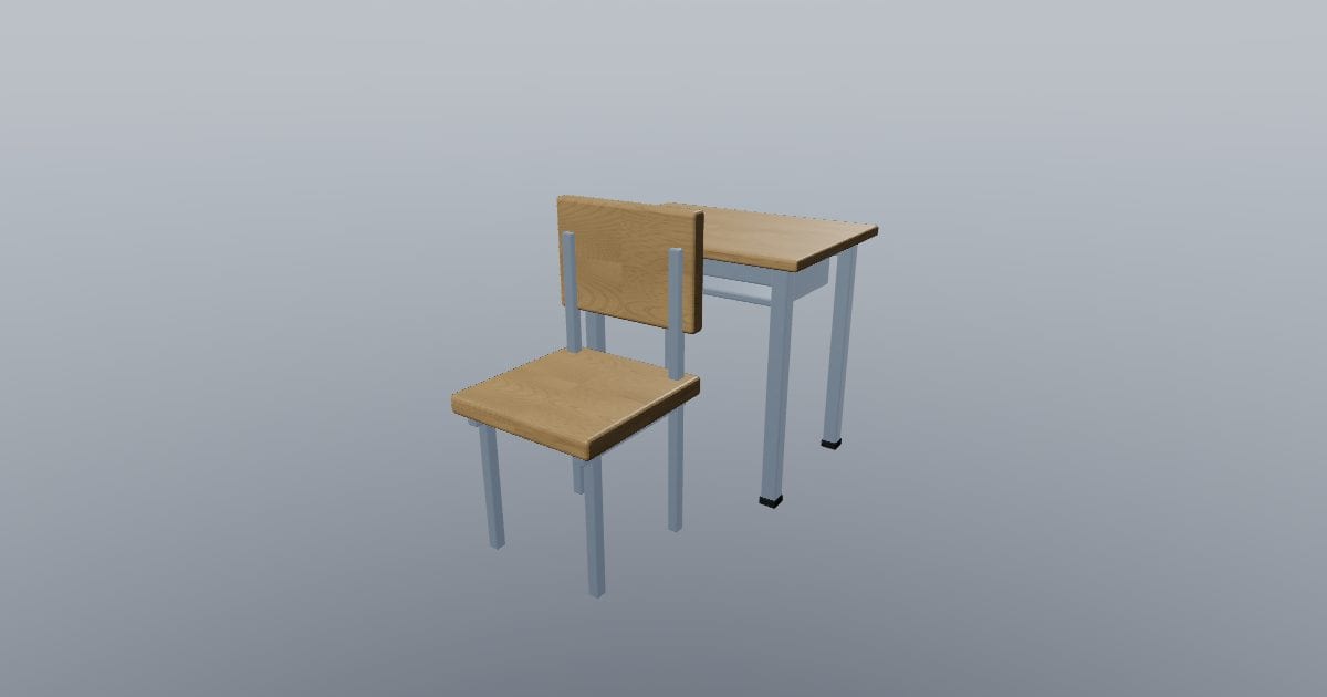 Student desk and chair large - Education furniture