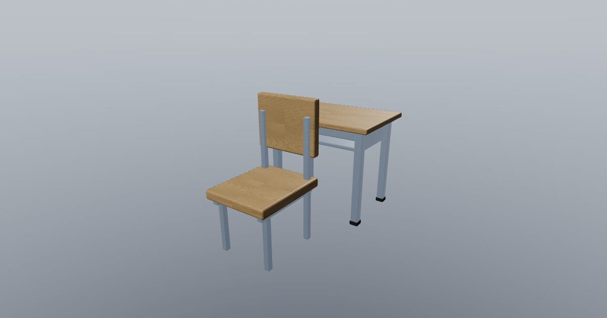 Student desk and chair medium - Education furniture