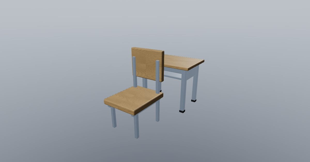 Student desk and chair small - Education furniture