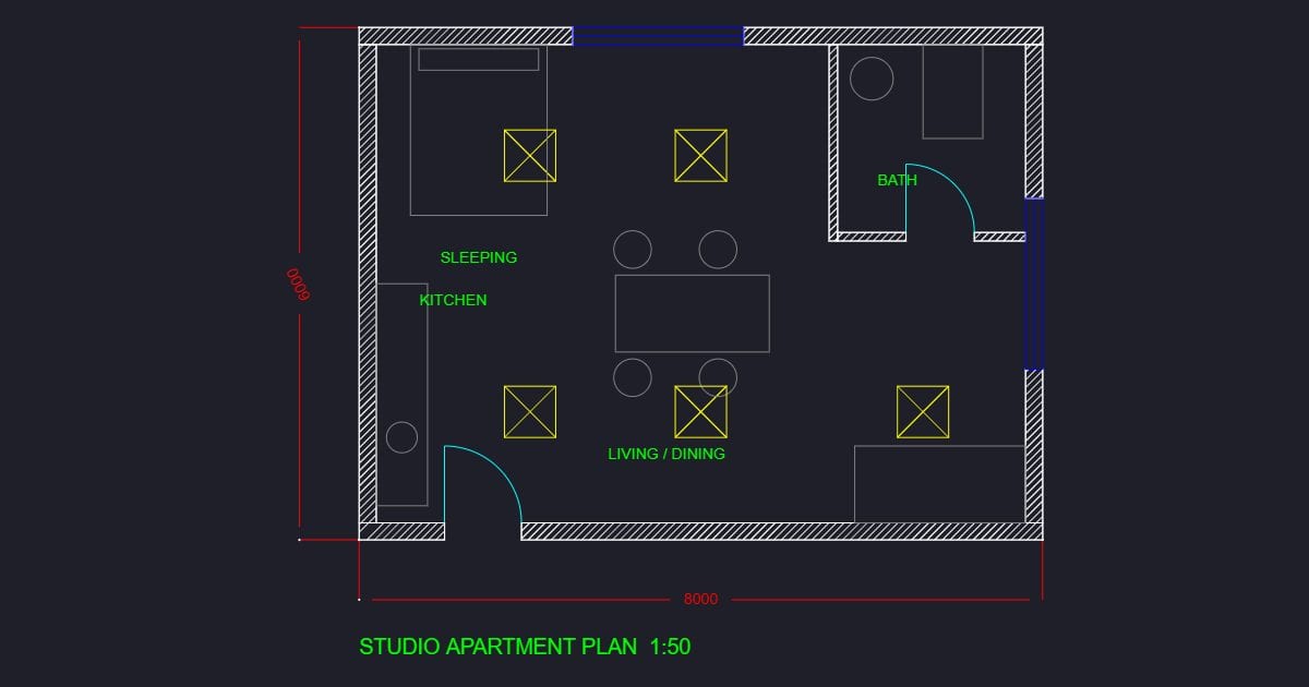 Studio apartment floor plan