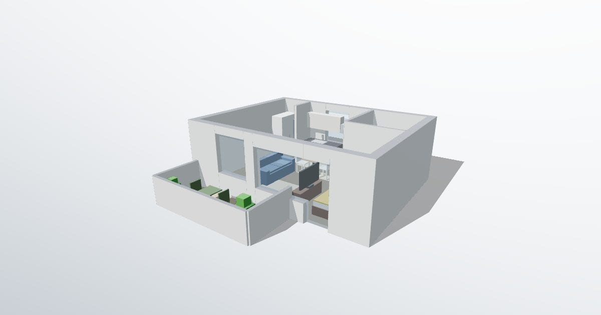 Studio flat with balcony