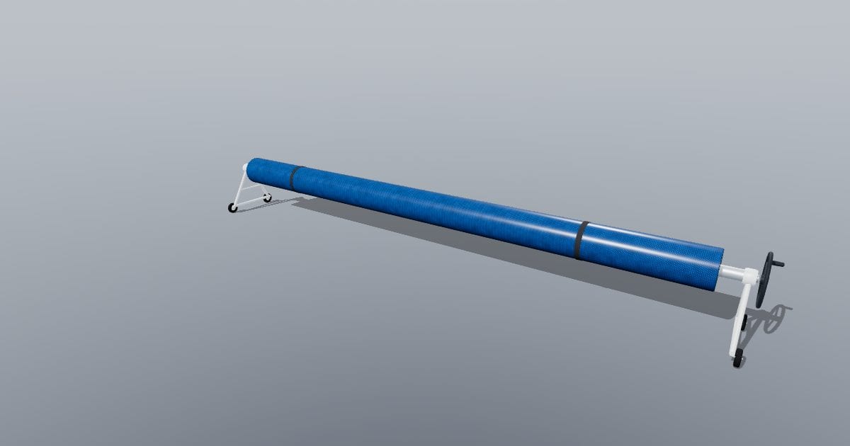 Swimming pool cover roller with solar cover