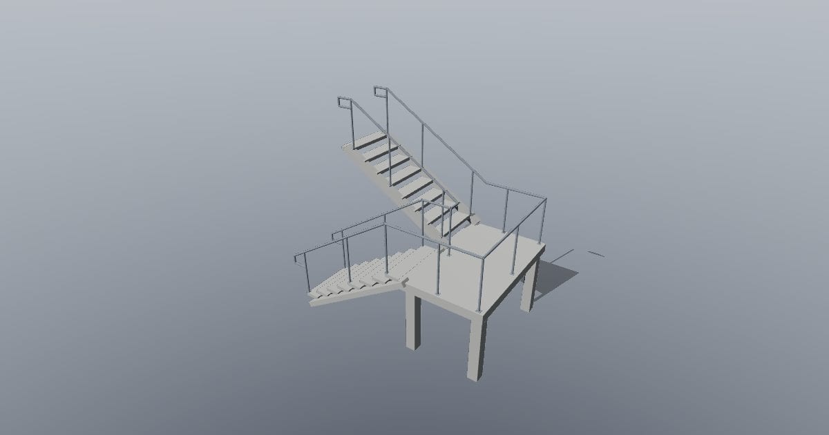 Switchback stair with intermediate landing