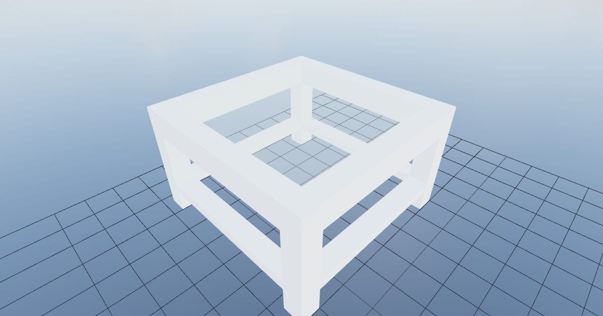 Table coffee glass square