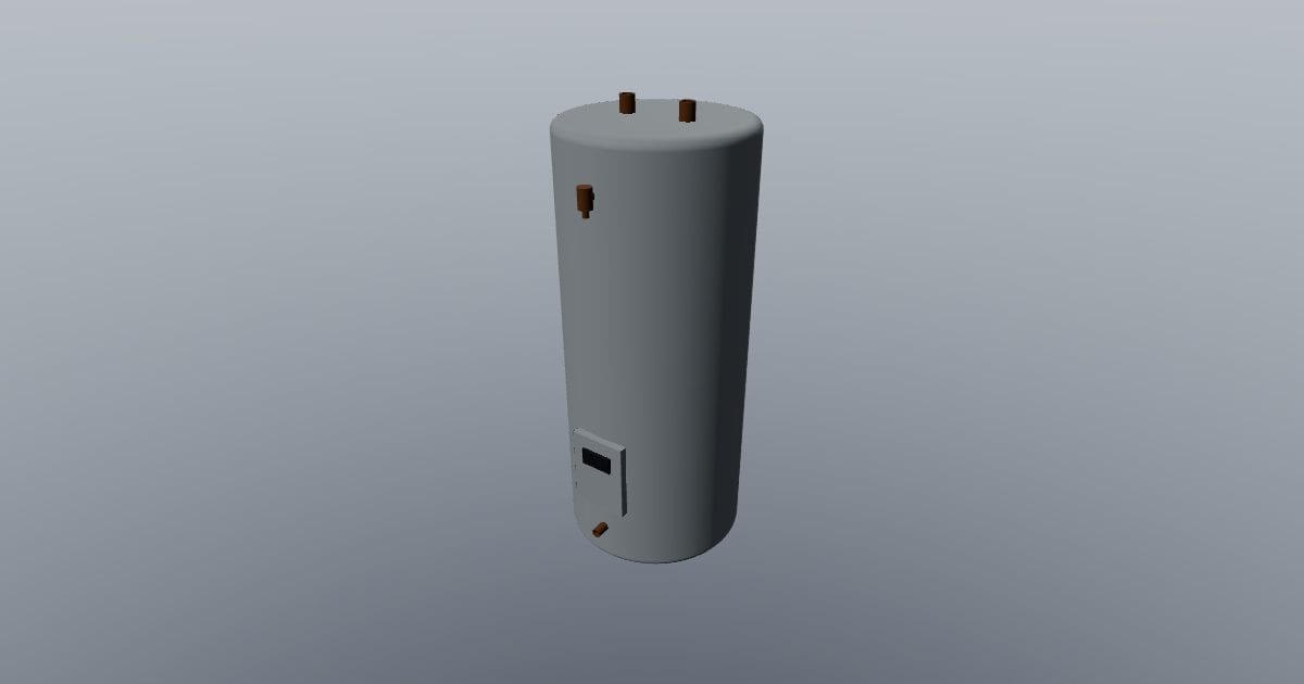 Tank water heater 200 l - Original MEP CAD (VRML)