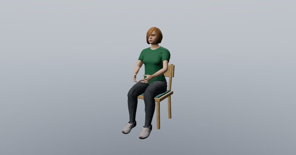 Taylor - 3D Person, Woman Seated on chair