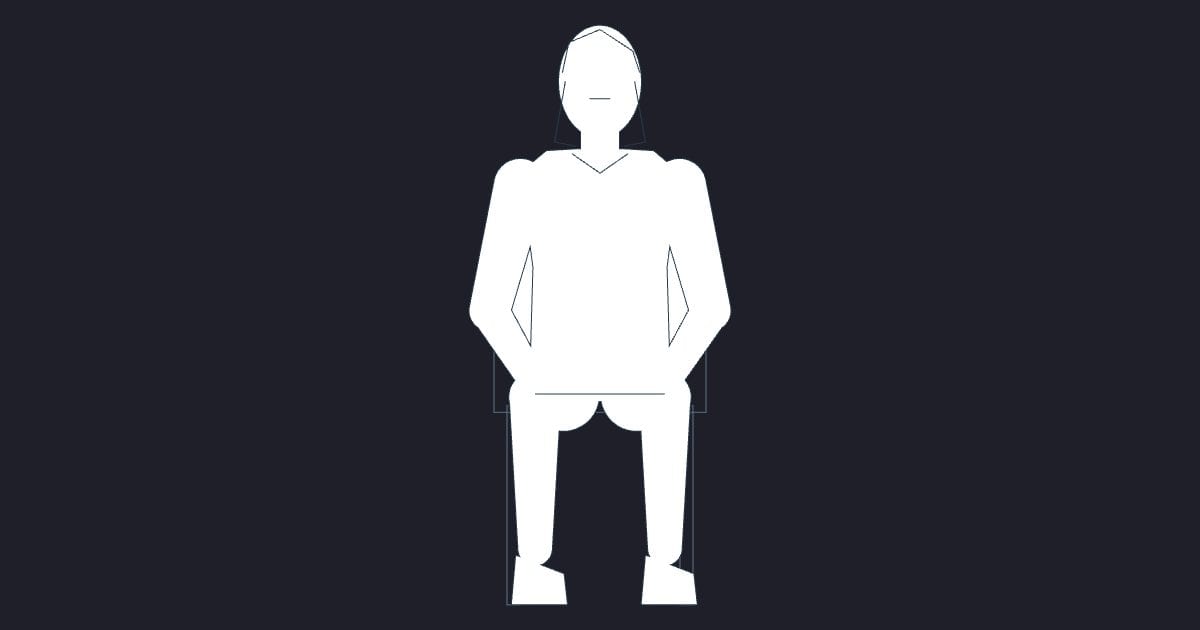 Teenage girl seated elevation - Person CAD Block