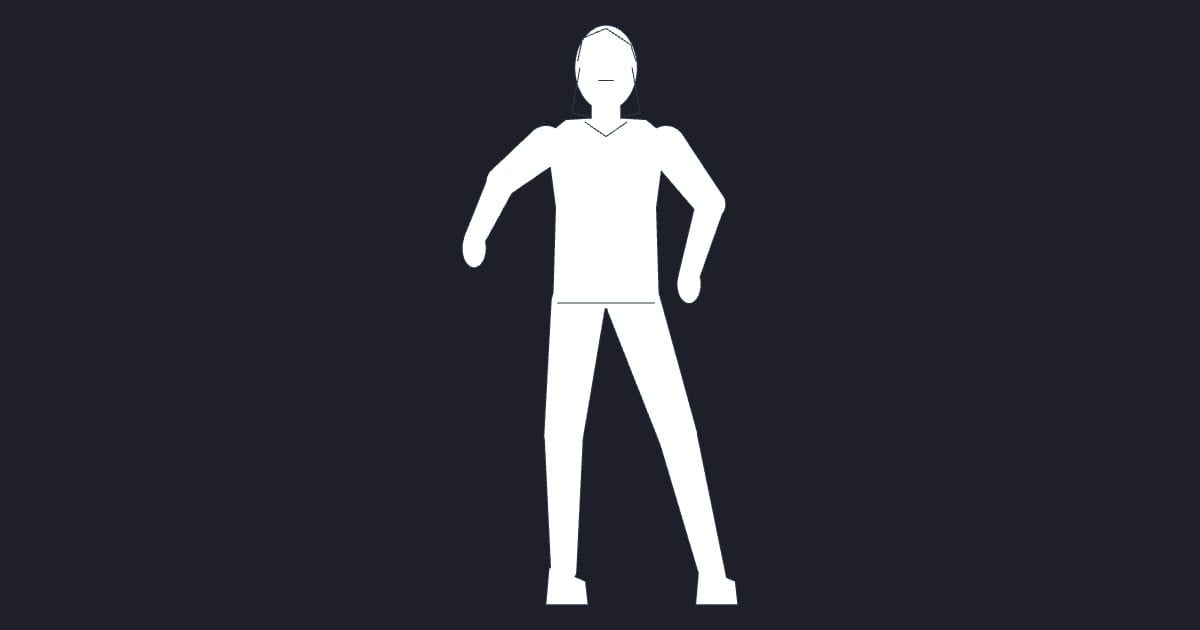 Teenage girl walking elevation - Person CAD Block