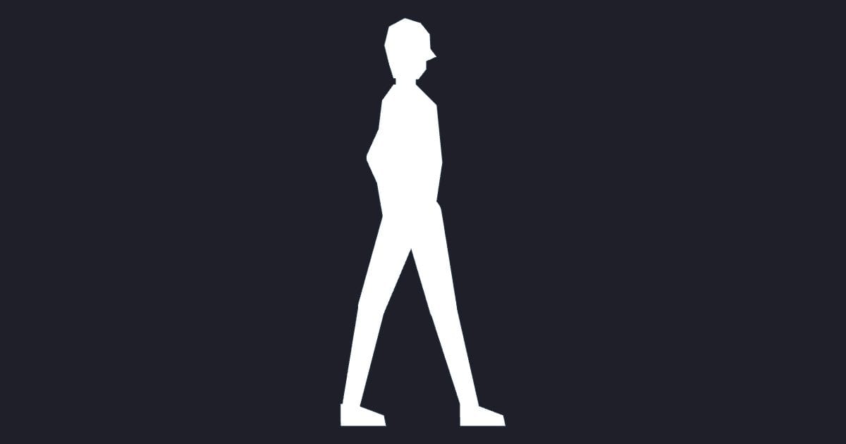 Teenager walking section - Person CAD Block