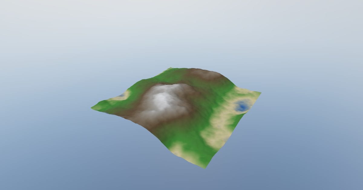 Terrain coloured by height