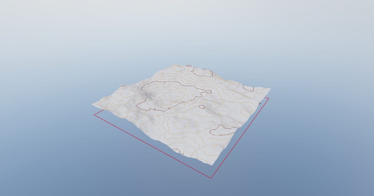 Terrain with 5 m contours